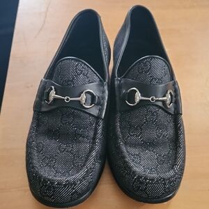 Gucci Black Loafers with Silver Accents